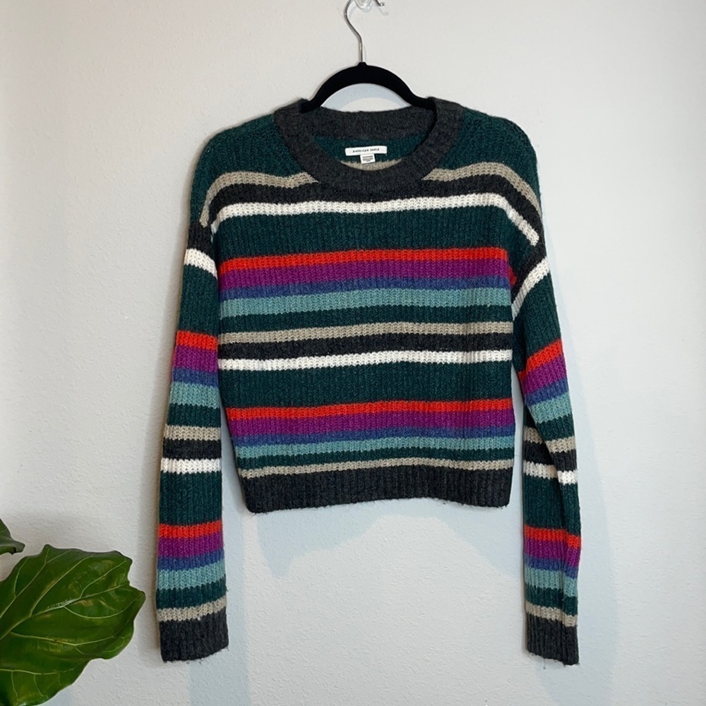 American Eagle | Cozy Striped Crew Neck Sweater